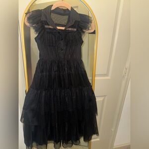 Wednesday Elegant Black Kids Dress